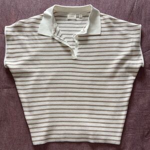Cyrus Cream and Tan Striped Top